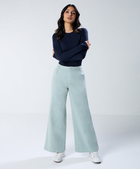 Green Pleated Pant (Short length)